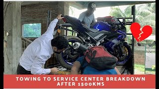 PROBLEM SORTED YAMAHA R15 V3 BS6|PLUG CAP PROBLEM|NO TOWING SERVICE|YAMAHA SERVICE CENTER|SPORTSBIKE