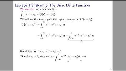 Laplace of Dirac Delta function
