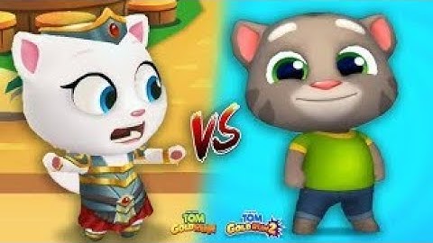 TALKING TOM GOLD RUN Vs ANGELA GOLD RUN DOUBLE SCREEN REVERSE PLAY GAME