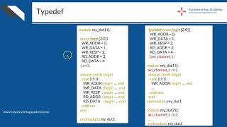 Course: Systemverilog Design - 2 : L5.2 : Using 'typedef' in RTL Coding in Systemverilog