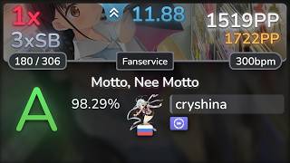 11.9⭐ cryshina | Erabareshi - Motto, Nee Motto (TV Size) [Fanservice] +DT 98.29% | 1519pp 1❌ - osu!