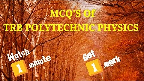 ⚡Watch 1️⃣ minute ⚡Get 1⃣ mark ⚡ TRB Polytechnic Physics One marks.