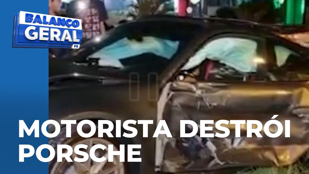 Motorista destrói porsche de R$ 1 milhão após bater em quatro carros estacionados