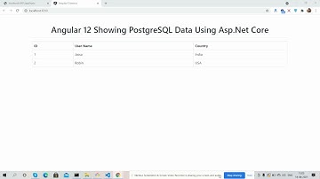 Angular 12 Showing PostgreSQL Data Using ASP .NET Core Web API