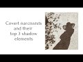 Covert narcissists and their top 3 shadow elements