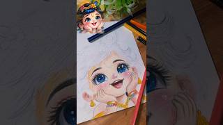 Krishna ji drawing ♥️ #art #ytshorts #youtube #krishna #drawing