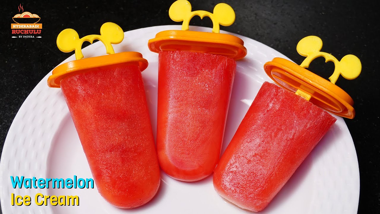 పుచ్చకాయతో ఐస్ క్రీం | Watermelon Ice Cream | Ice Candy Recipe in Telugu | Summer Special Recipes | Hyderabadi Ruchulu