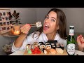 ЗНАКОМСТВО В БАНЕ😅🙈 ПИРСИНГ ЯЗЫКА 👅 МУКБАНГ суши роллы пиво sushi rolls beer || MUKBANG не асмр