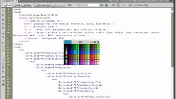 Dropdown Menu In Dreamweaver   Code Tootorials