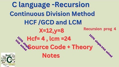 C language: HCF and LCM using Recursion | GCD and LCM using Recursion in C #c #recursion #hcflcm