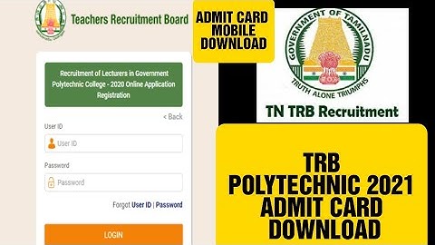 How to download TRB POLYTECHNIC LECTURER 2021 HALL TICKET/ADMIT CARD DOWNLOAD FROM MOBILE#trbpolytec
