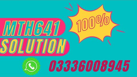 Mth641 assignment 1 solution spring 2024| mth641 solution