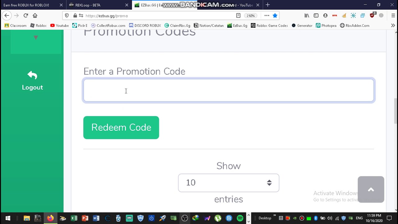 3 Working Promocodes For Collectrobux Rbxloop Ezbux 10 17 2020 Youtube - free robux gg code for roblox youtube