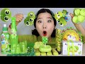 🎾초록색 디저트 먹방 ASMR Green food Mukbang🐸 뽀로로 주사위캔디 락캔디 메롱젤리 트위스트 대왕구슬 마늘쫑