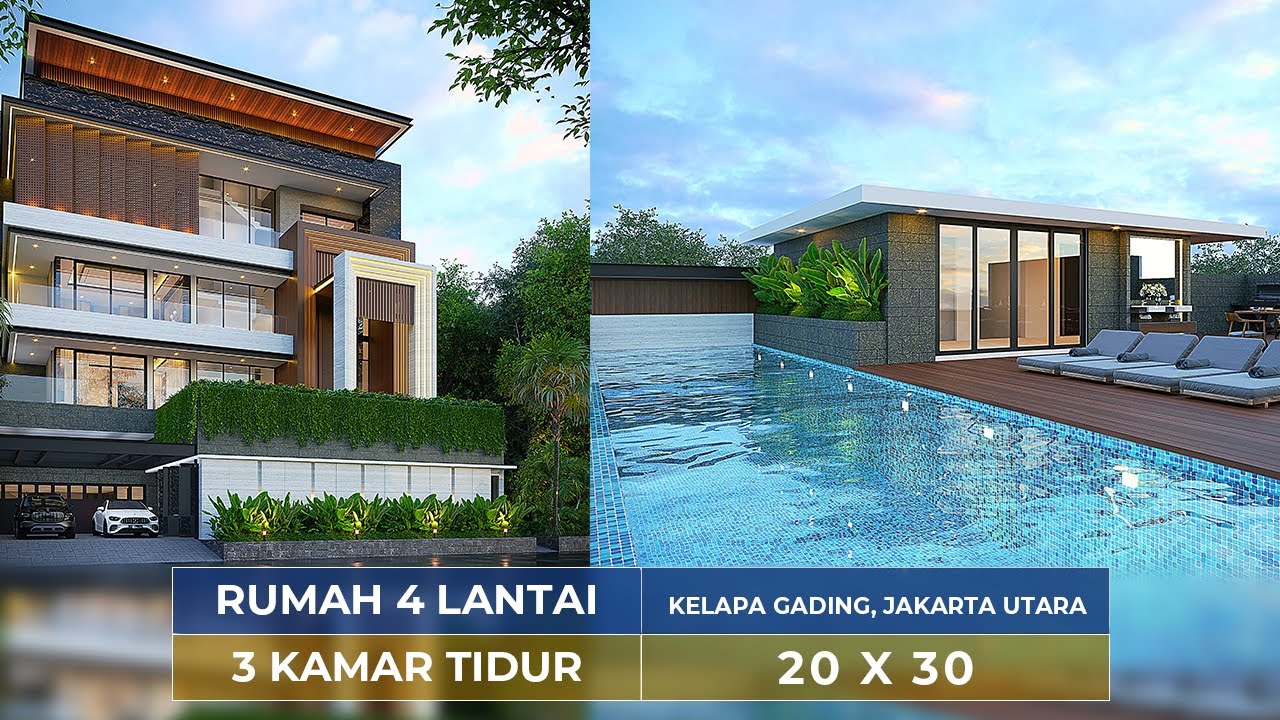 DESAIN MODERN LUXURY DENGAN SWIMMING POOL DAN JACUZZI DI KELAPA GADING, JAKARTA! - JASA ARSITEK
