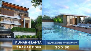 DESAIN MODERN LUXURY DENGAN SWIMMING POOL DAN JACUZZI DI KELAPA GADING, JAKARTA! - JASA ARSITEK