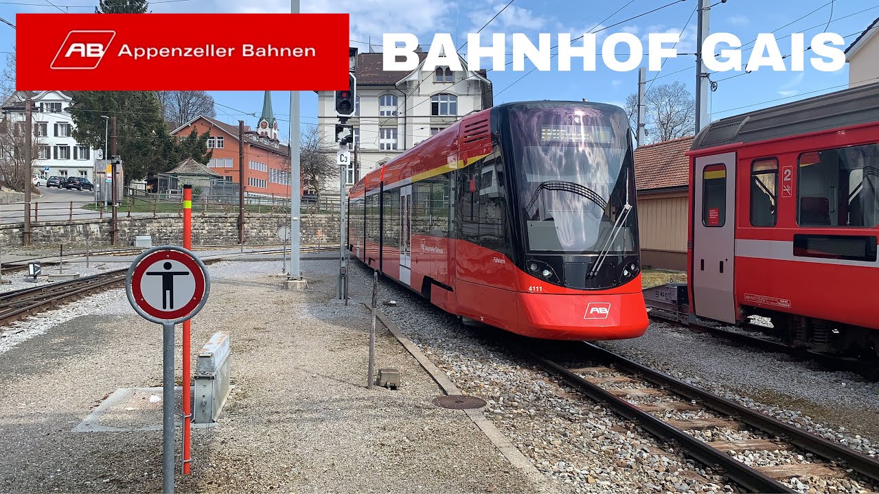Züge beim Bahnhof Gais/Trains at Gais station (2020)