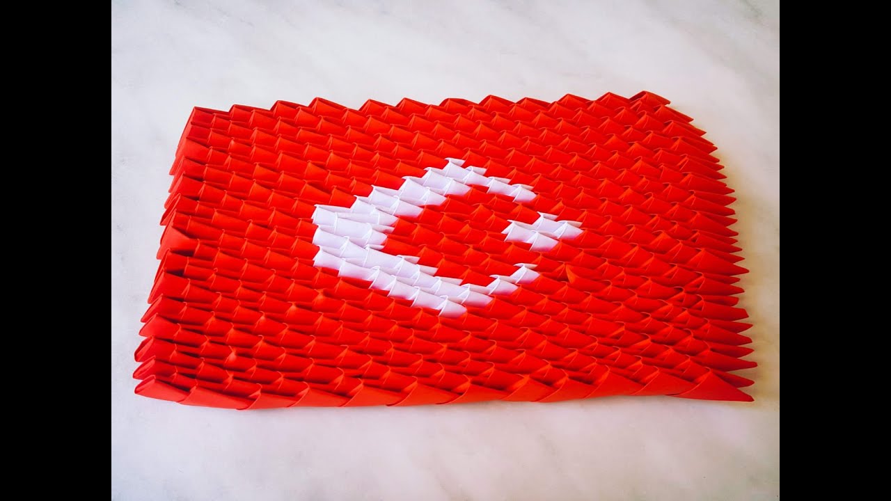 Kagittan Turk Bayragi Turkish Flag Yapimi 3d Origami 15 30