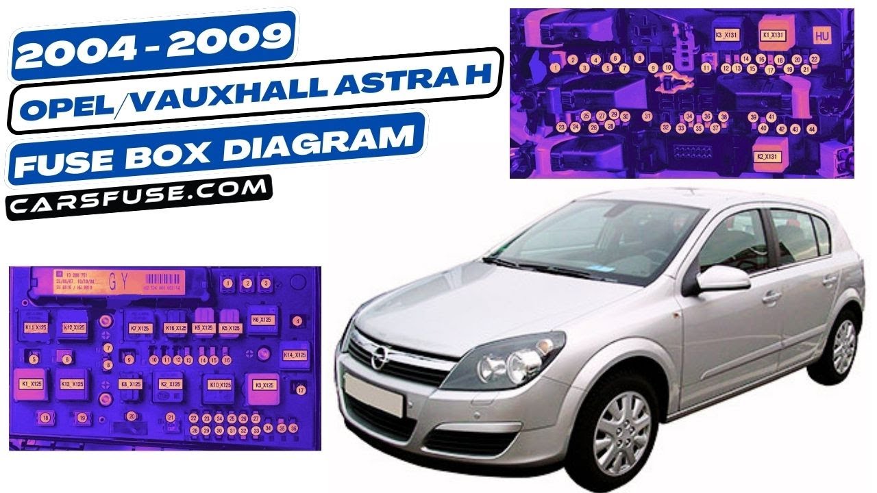 Fuse box location & diagrams: Opel/Vauxhall Astra H  (2004/2005/2006/2007/2008/2009)