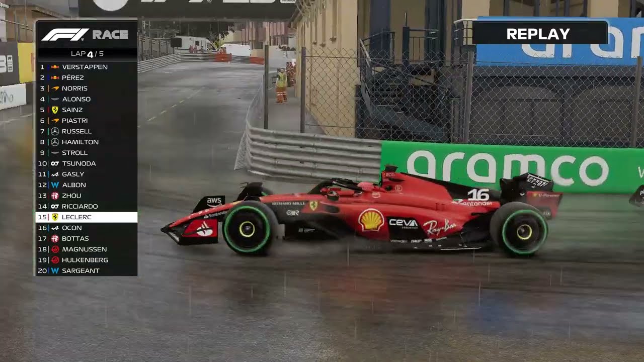 F1 23 Monaco wet GP highlights Ferrari
