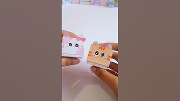 Try this cat blinking cube😺🎀✨#diy #craft #kitty #cat #papercraft #shorts