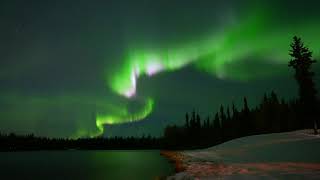 A bright dance over a frozen lake! Northern lights in Fairbanks, Alaska (4k a7siii 10.12.21)
