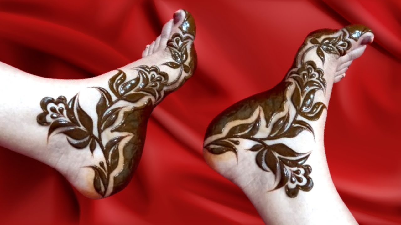 Very easy feet henna mehndi design | Pair ki mehandi design dubai patterns #pero ki mehndi ka design