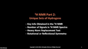 1H NMR Part 2: Identifying Unique Sets of Protons