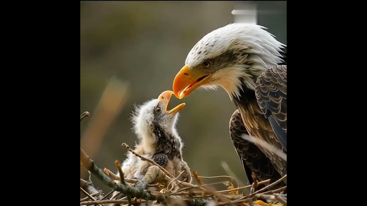 💛 Eagle’s Love: Parent Feeding Baby Eagle in the Nest 🦅 | Heartwarming Wildlife Moment