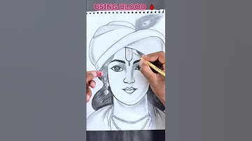 🥹 Krishna ji Tilak using blood 🩸 #shortvideo #art #krishna #blood #youtubeshorts #tilak #radha
