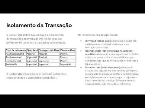 Apresentação Banco de Dados 2 PostgreSQL - Controle de Concorrência