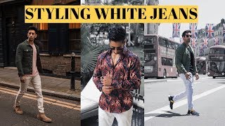 4 WAYS TO STYLE WHITE JEANS | HOW TO STYLE | MENS LOOKBOOK