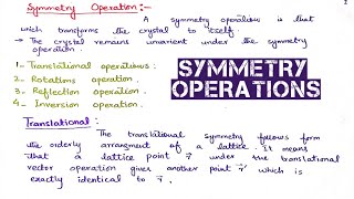Symmetry operation lecture 15 chap 1