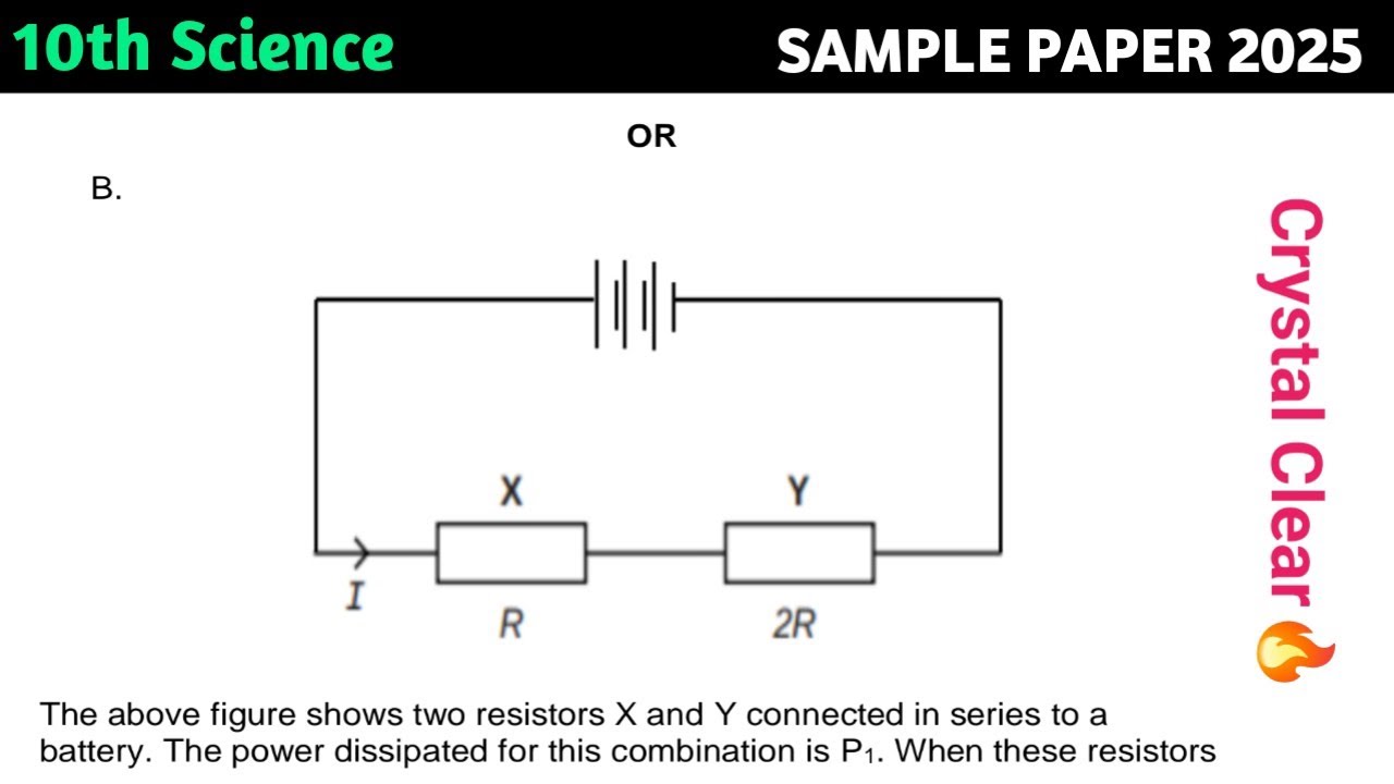 The above figure shows two resistors X and Y connected in series to a ...