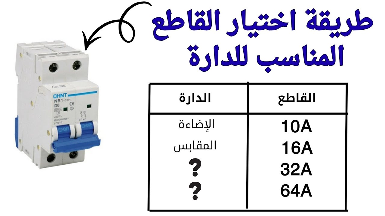 كيف تختار القاطع الكهربائي المناسب لكل دائرة في المنزل 🔥 خطوة بخطوة