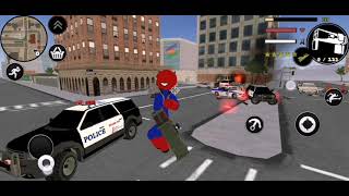 Spiderman Rope Hero - Cool Shoot & Drive Feature + Laser Gun Action | #Stickman Rope Hero | #Naxeex screenshot 2