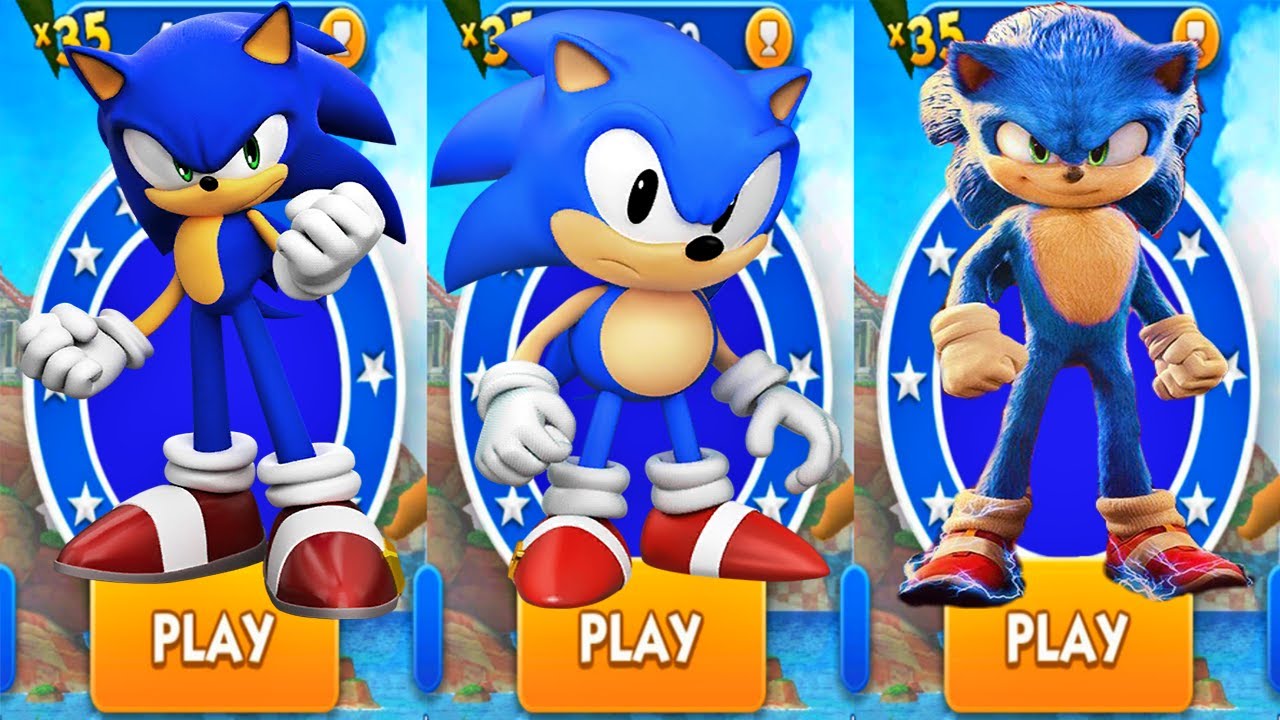Sonic Dash - Sonic vs Movie Sonic vs Classic Sonic - All Characters ...