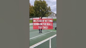 STOP hitting DOWN ⬇️ on the ball, instead hit UP ⬆️ on the ball. WATCH! #pickleball #pickleballtips