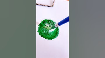 😃Simple One Stroke Painting 🌺💚😍🥰#art #shorts