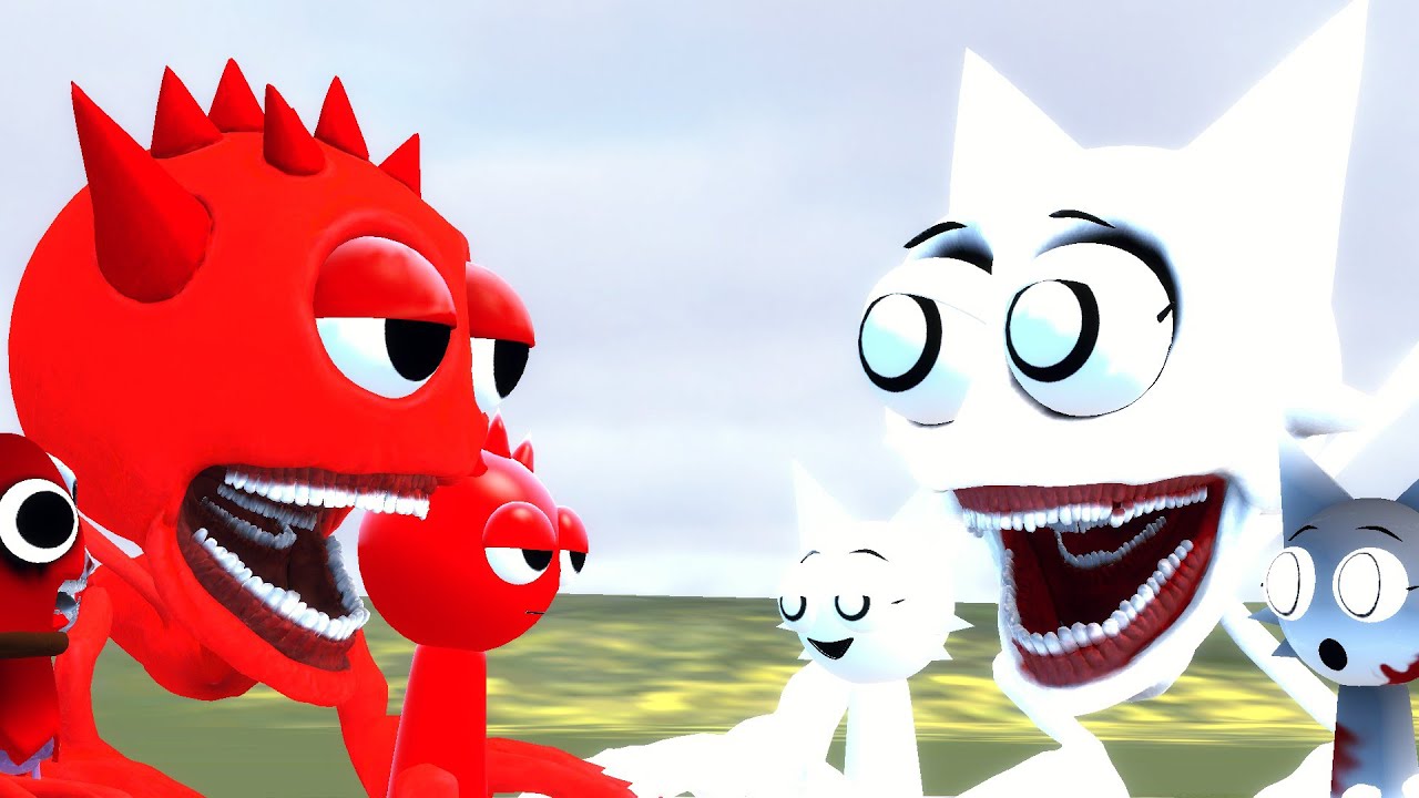 ALL NEW SPRUNKI POPPY PLAYTIME CHAPTER 4 Raddy Red VS White In Garry's ...