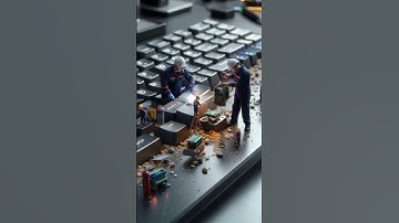 Miniature Workers repairing a keyboard👨‍🔧#aivideo #shortsvideos #ai #miniature #explore #keyboard