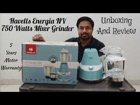 Havells Energia NV 750 Watts Mixer Grinder | Unboxing And Review with English subtitles