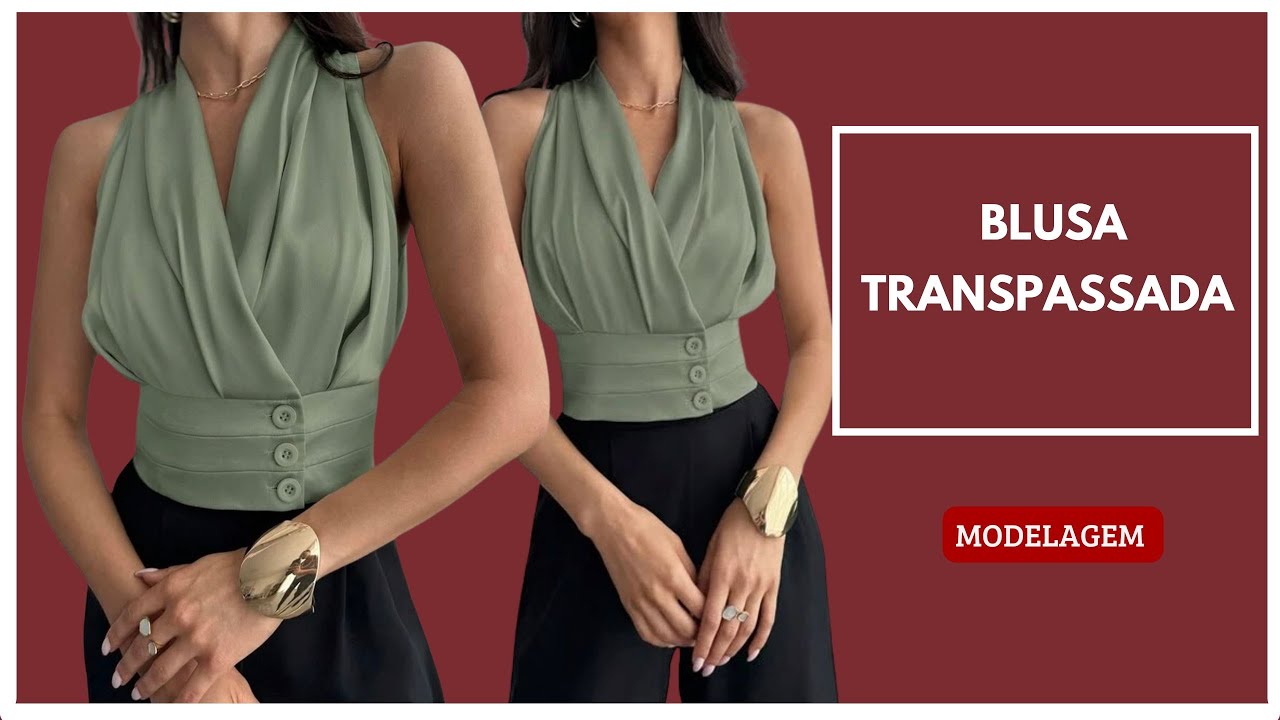 Blusa transpassada - modelagem