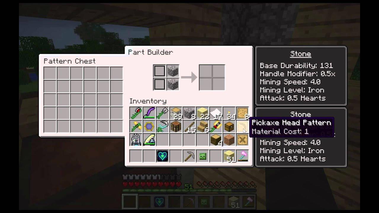 Tinkers Construct How to Make a Stone Pickaxe YouTube
