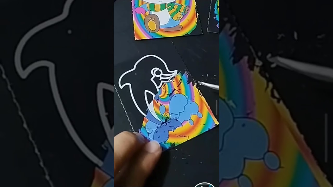 ASMR Rainbow Scratch Card Dolphin 🐬 