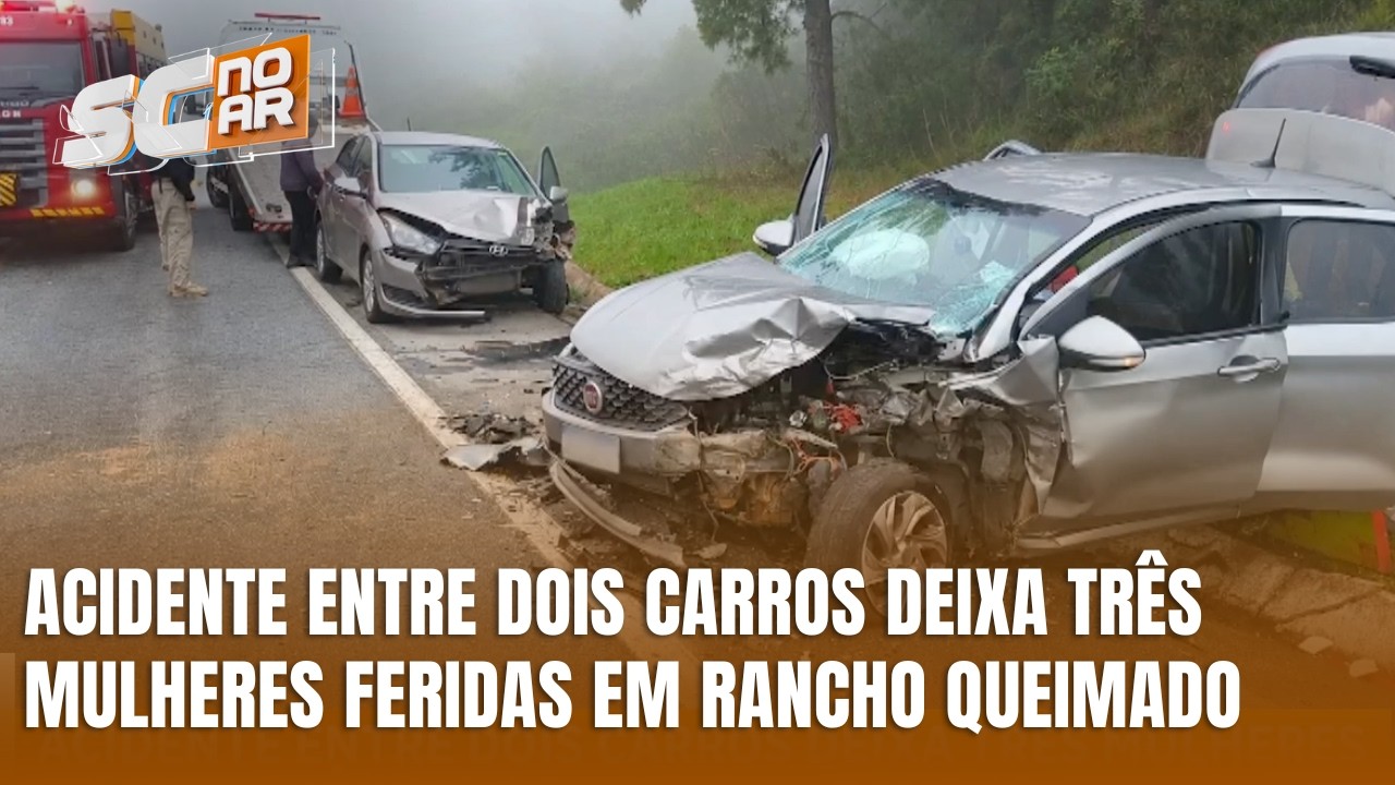 Acidente entre dois carros deixa três mulheres feridas em Rancho Queimado