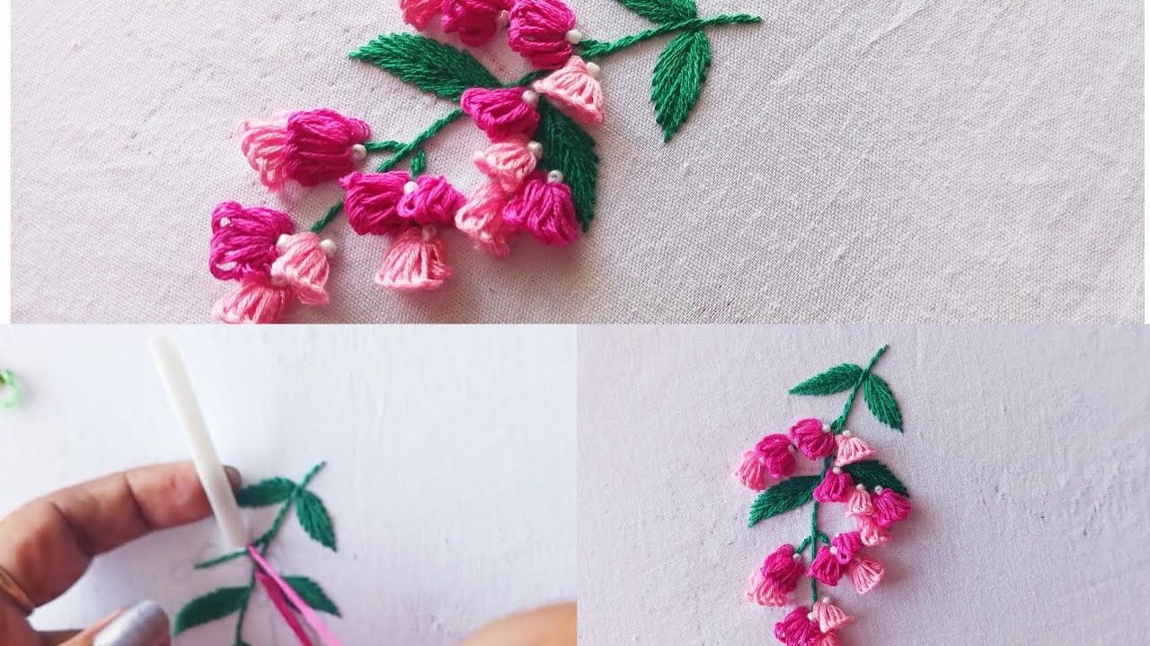 3D Flower Embroidery Technique For Beginners/ Hand Embroidery Tutorial ...