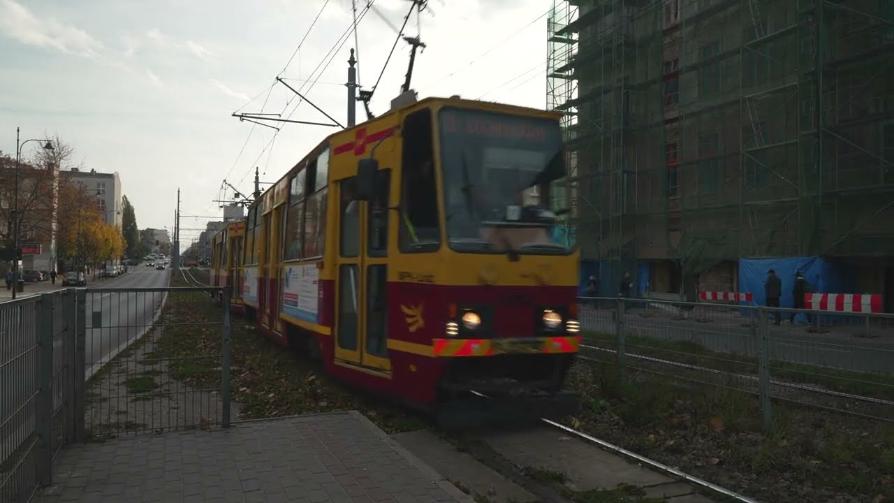 Poland, Łódź, tram 2B ride from Zachodnia - Legionów to Bielicowa