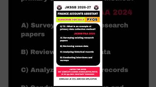 JKSSB 2026 FAA PYQS - FINANCE ACCOUNTS ASSISTANT #jkssbexam #jkssb #jkssbjobs #jkp #jkpolice #jkpsi