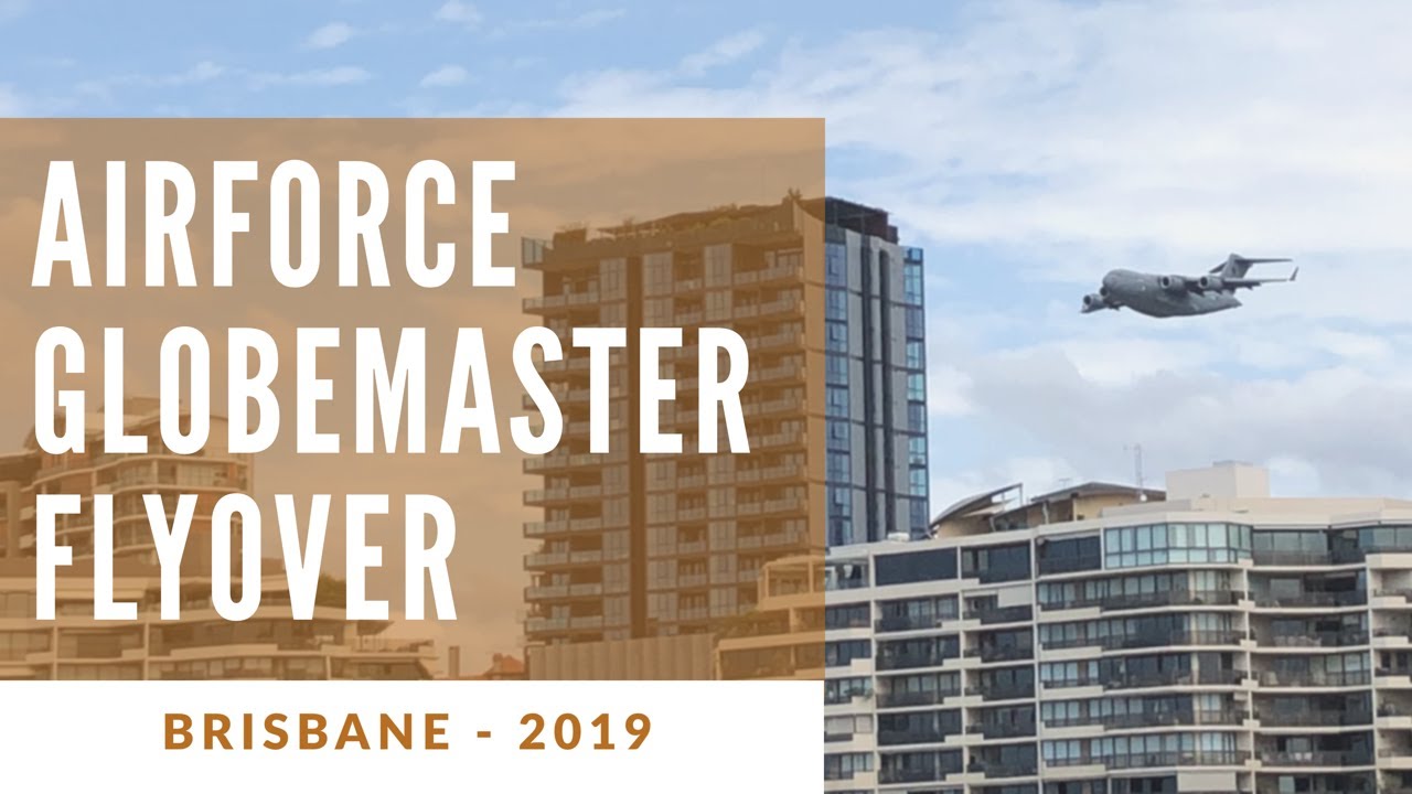 Riverfire C17 Low Globemaster Brisbane Flyover in 4K! C17 A